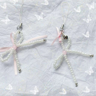 Bow and pearl phone charm