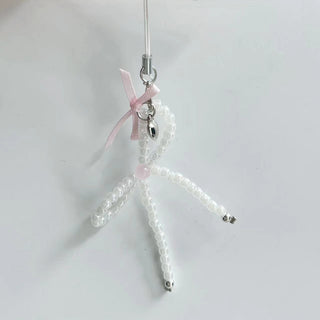 Bow and pearl phone charm