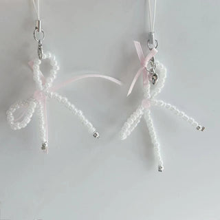 Bow and pearl phone charm