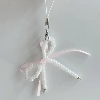 Bow and pearl phone charm