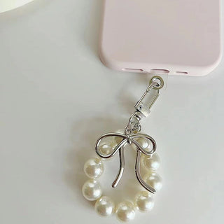 Bow pearl bead charm