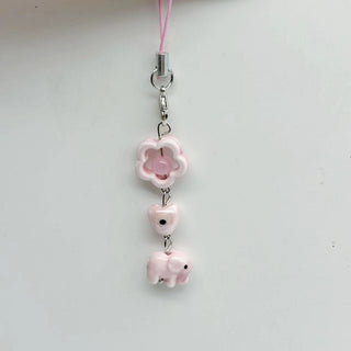 Cute pink elphant charm