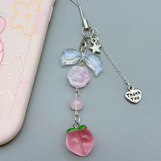 Clear water peach pendant charm