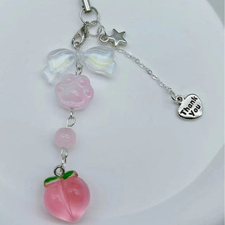 Clear water peach pendant charm