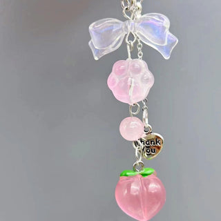 Clear water peach pendant charm