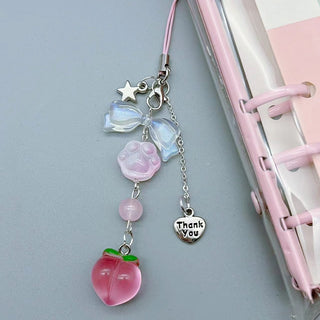 Clear water peach pendant charm