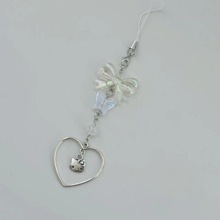 Japese hollow love cat bow charm