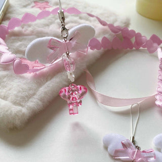 Pink love key charm