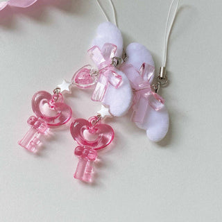 Pink love key charm