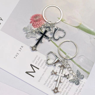 Y2K hot girl cross butterfly keychain charm