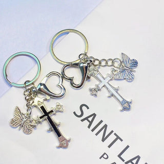 Y2K hot girl cross butterfly keychain charm