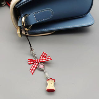 Red apple bow charm