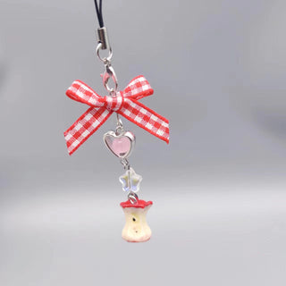 Red apple bow charm