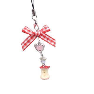 Red apple bow charm