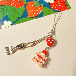 Cute Heart Strawberry Cake charm