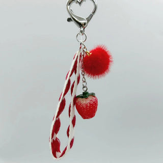 Strawberry keychain charm