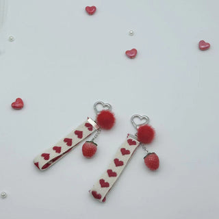 Strawberry keychain charm