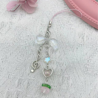 Heart bow love phone charm