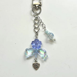 Ice blue flower bag buckle charm