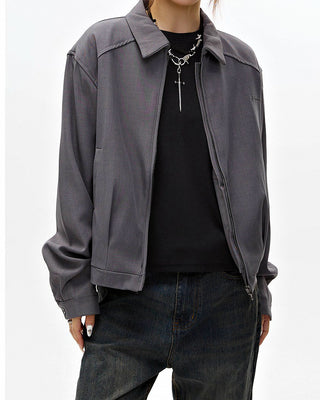 Clean fit shoulder pad jacket