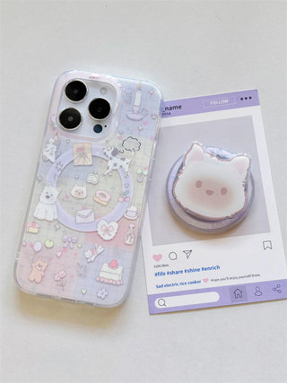 Plaid Dogs and Cats iPhone Case