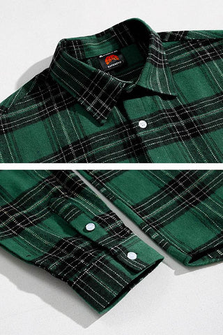 vintage plaid casual long sleeve shirt