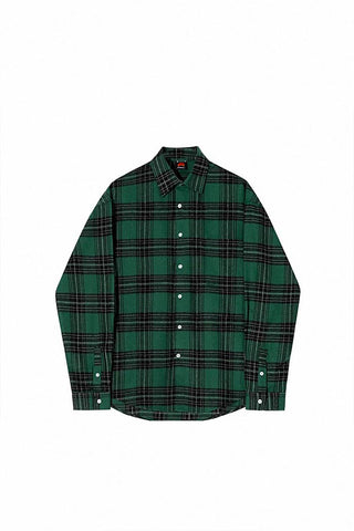 vintage plaid casual long sleeve shirt