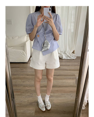 Korean Irregular V-neck top