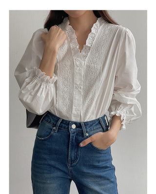 French Retro Lace Shirt