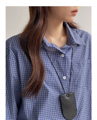 Korean Plaid Long Sleeve Shirt