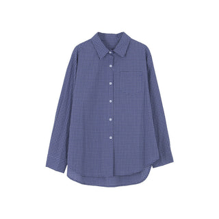 Korean Plaid Long Sleeve Shirt