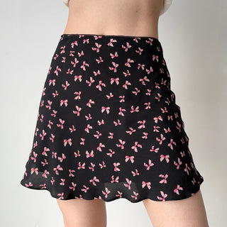 Bow graphic short skirt