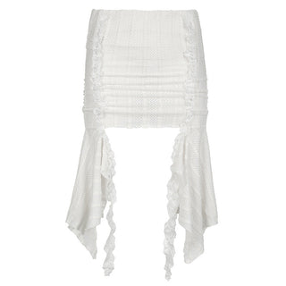 irregular ruffled ribbon skirt