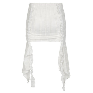 irregular ruffled ribbon skirt