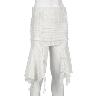 irregular ruffled ribbon skirt