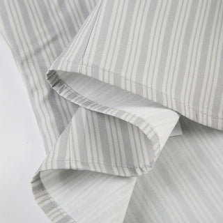 lapel striped long-sleeved shirt