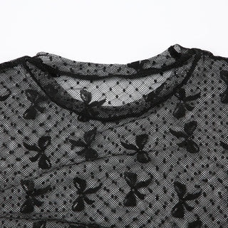 Nightclub polka dot lace-up top