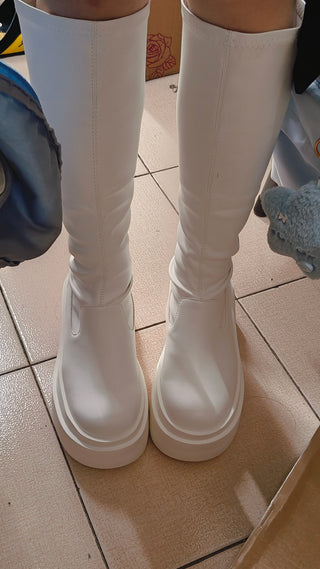 Thick-Sole Elastic Thin Boots