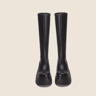 V-neck high-tube thick-heeled long boots