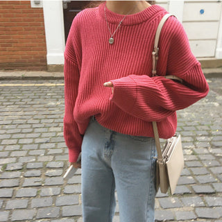 Basic solid colors oversized sweater