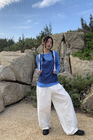 loose high waist casual pants [NW01]