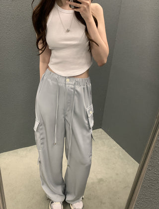 Loose Wide Leg Crane Casual Pants