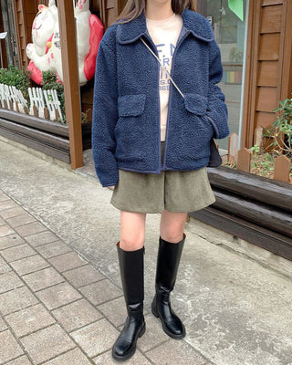 Oversize lamb coat