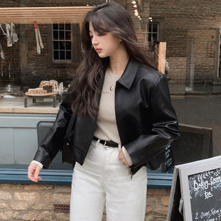 Retro oversize Casual leather Jacket