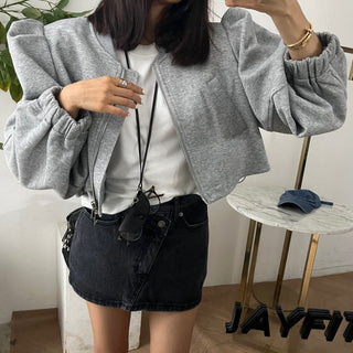 Bubble Sleeve cropped Zipper