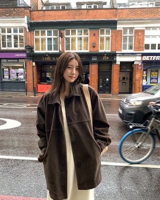 Oversize Straight Suede Coat Coat