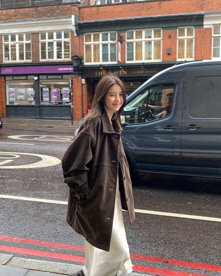 Oversize Straight Suede Coat Coat