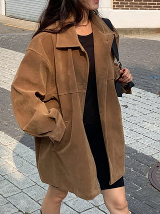 Oversize Straight Suede Coat Coat