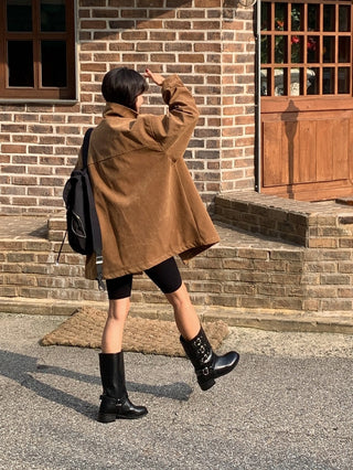 Oversize Straight Suede Coat Coat