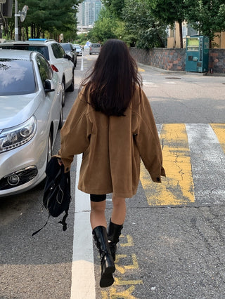 Oversize Straight Suede Coat Coat